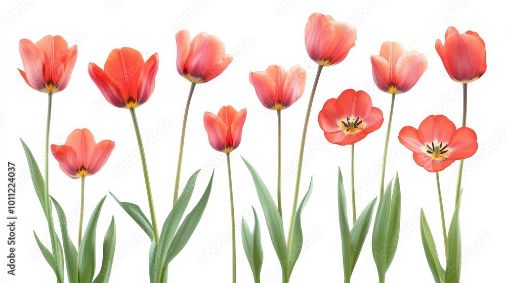 Fototapeta premium Spring tulips isolated