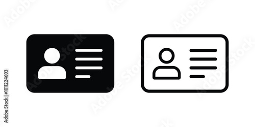 Id card icon. Identification card icon. Driver's license icon. Vector illustration.