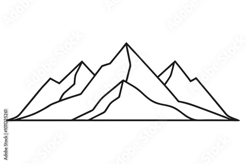 Unique Single Line Mountain Outline Vector for Artistic Inspirations
