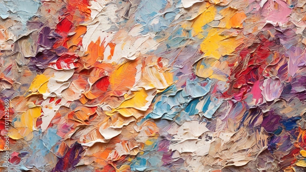 Seamless pattern background with Closeup of abstract rough colorful multicolored art painting texture with oil brushstroke pallet knife paint on canvas. use for wallpaper Seamless pattern background with Closeup of abstract rough colorful multicolored art painting texture with oil brushstroke pallet knife paint on canvas. use for wallpaper