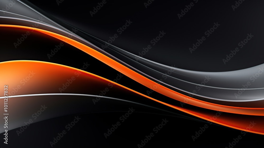 Abstract Orange and Black Wavy Lines Background Abstract Orange and Black Wavy Lines Background