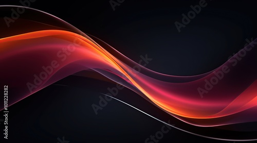 Abstract red and orange wave on a dark background, perfect for technology or modern designs