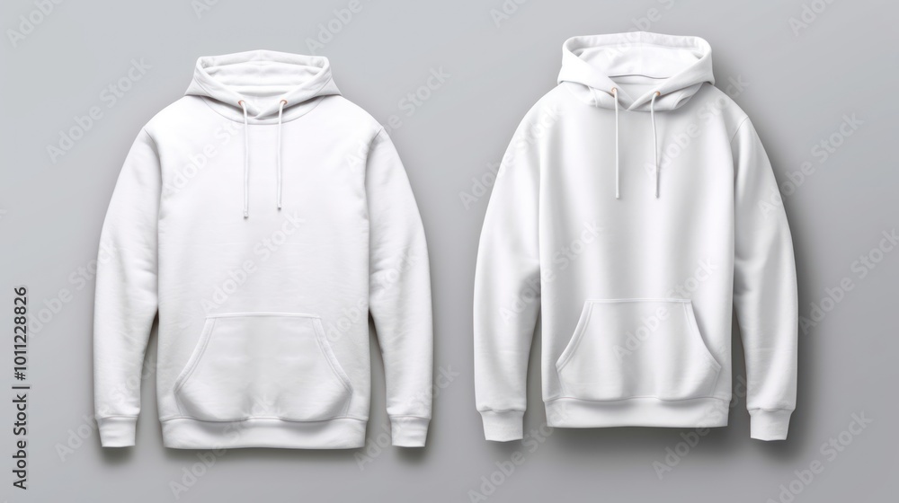 Two White Hoodies Mockup Two White Hoodies Mockup
