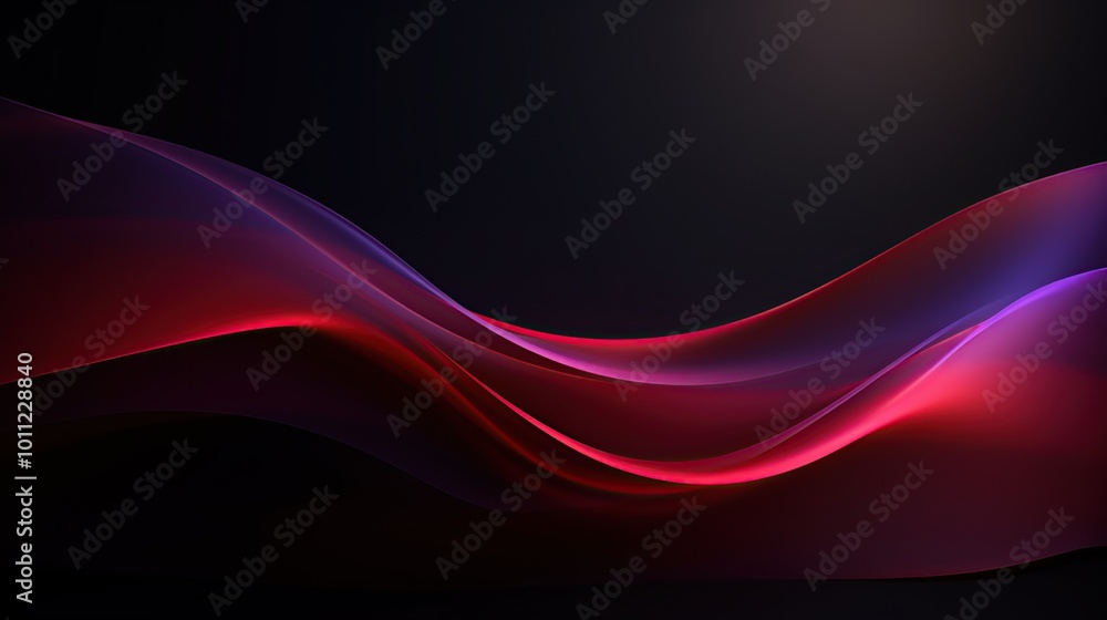 Fototapeta premium Abstract Red and Blue Wave Pattern on Black Background