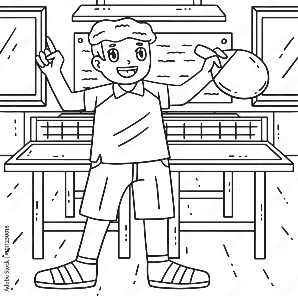 Table Tennis Player Holding Racket Coloring Page Table Tennis Player Holding Racket Coloring Page