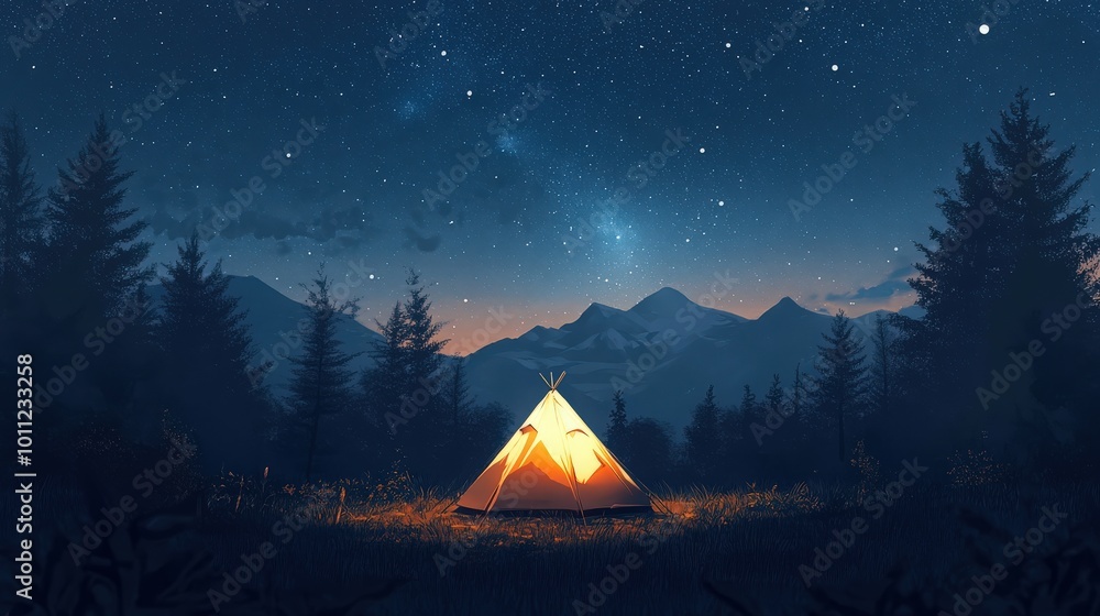 camping with beautiful night sky camping with beautiful night sky