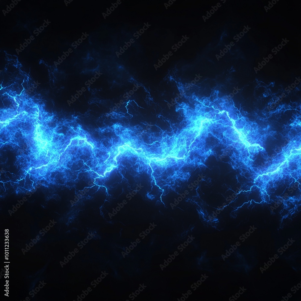Dramatic Blue Thunder and Lightning Energy with Electric Storm Effects Dramatic Blue Thunder and Lightning Energy with Electric Storm Effects