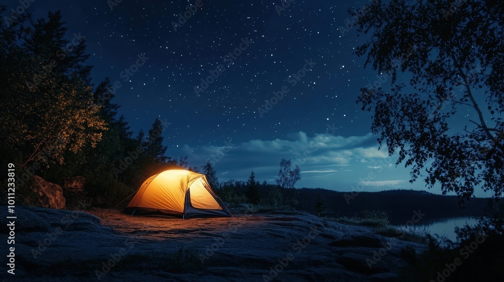 camping with beautiful night sky camping with beautiful night sky