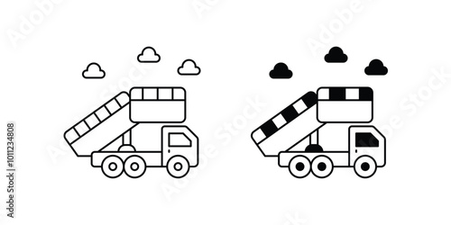 Gangway set icon with white background vector stock illustration