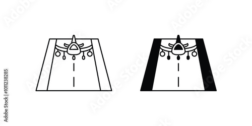 Runway set icon with white background vector stock illustration