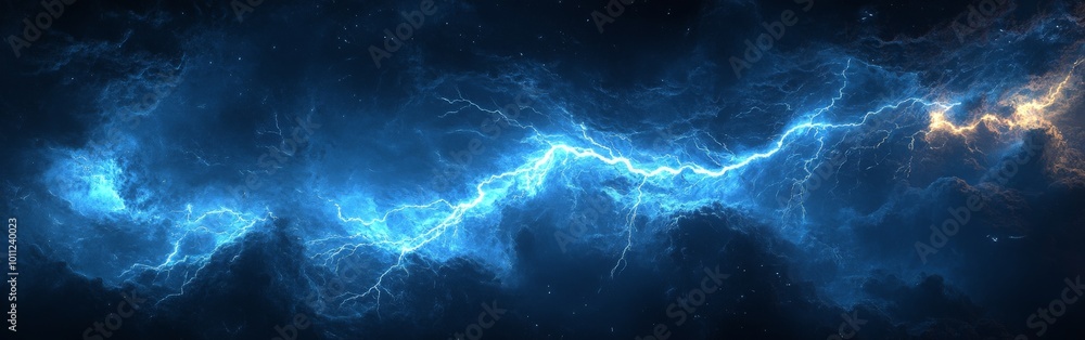 Dramatic Blue Thunder and Lightning Energy with Electric Storm Effects Dramatic Blue Thunder and Lightning Energy with Electric Storm Effects