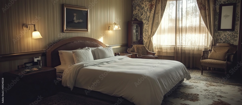 Elegant Hotel Bedroom with Natural Light Elegant Hotel Bedroom with Natural Light