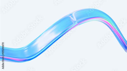 3D holographic glass element in the form of a liquid wave.