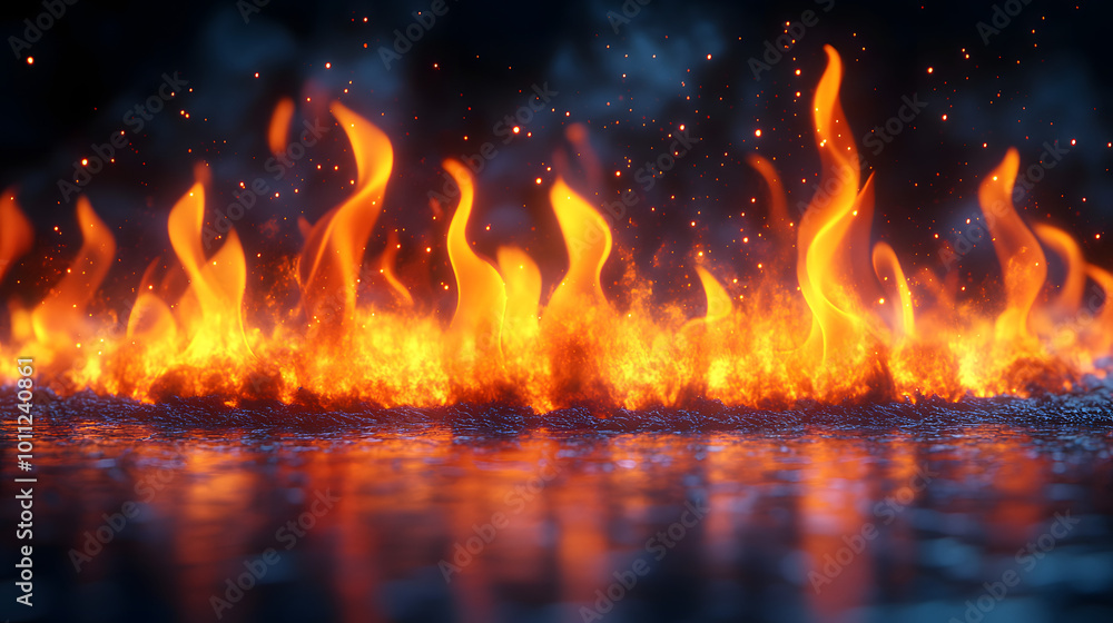 Fire flame texture on a black background close-up view. The image captures the vibrant colors and intricate details of the flames, making it ideal for backgrounds or creative projects involving heat a Fire flame texture on a black background close-up view. The image captures the vibrant colors and intricate details of the flames, making it ideal for backgrounds or creative projects involving heat a