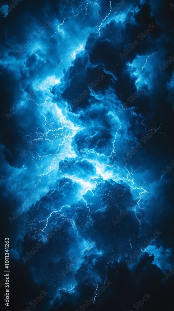 Dramatic Blue Thunder and Lightning Energy with Electric Storm Effects