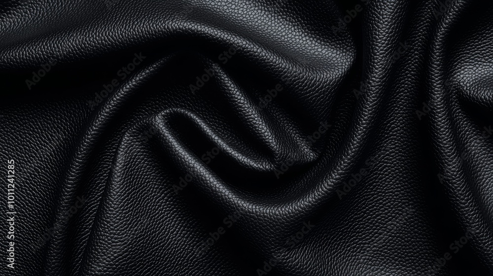 A close-up of luxurious, dark fabric displaying intricate textures and folds in a deep black color. A close-up of luxurious, dark fabric displaying intricate textures and folds in a deep black color.