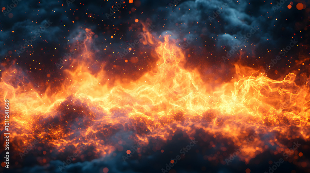 Fire flame texture on a black background close-up view. The image captures the vibrant colors and intricate details of the flames, making it ideal for backgrounds or creative projects involving heat a Fire flame texture on a black background close-up view. The image captures the vibrant colors and intricate details of the flames, making it ideal for backgrounds or creative projects involving heat a