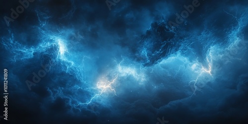 Dramatic Blue Thunder and Lightning Energy with Electric Storm Effects