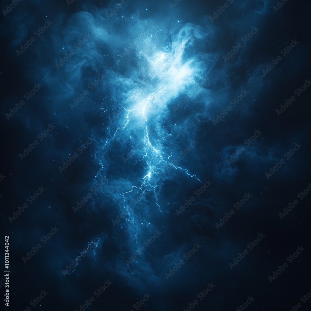 Dramatic Blue Thunder and Lightning Energy with Electric Storm Effects Dramatic Blue Thunder and Lightning Energy with Electric Storm Effects