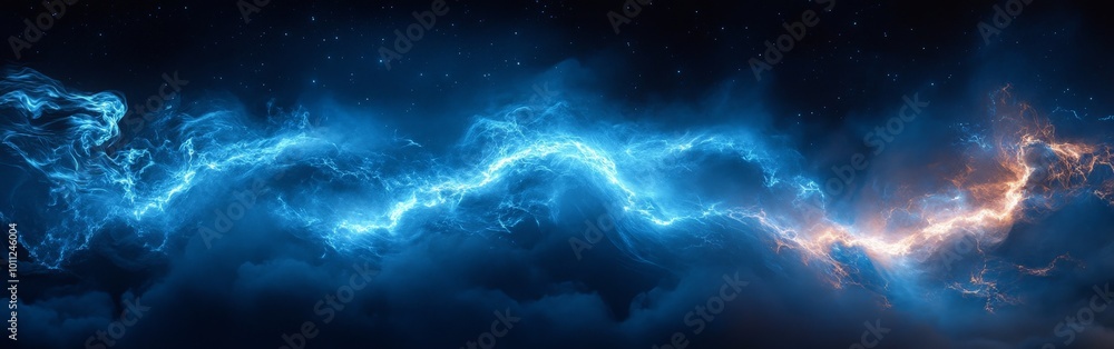Dramatic Blue Thunder and Lightning Energy with Electric Storm Effects Dramatic Blue Thunder and Lightning Energy with Electric Storm Effects
