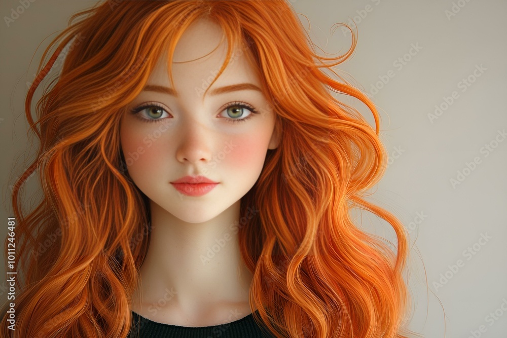 a person with long red hair