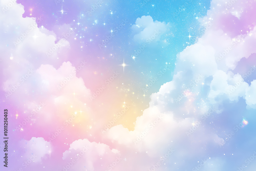Glitter pastel color cloud background illustration Glitter pastel color cloud background illustration