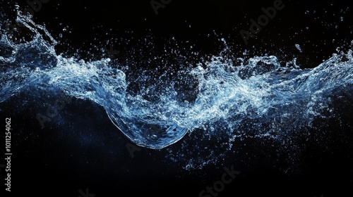 Wallpaper Mural Blue water burst on black for abstract Torontodigital.ca