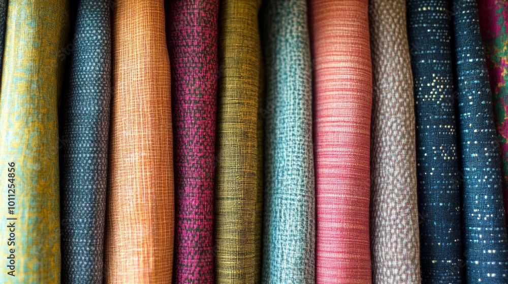 Textile backdrop at fabric store Textile backdrop at fabric store