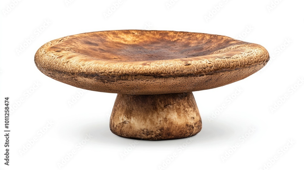 A single portobello mushroom cap, isolated on a white background, emphasizing its large size and rich texture for culinary concepts. A single portobello mushroom cap, isolated on a white background, emphasizing its large size and rich texture for culinary concepts.