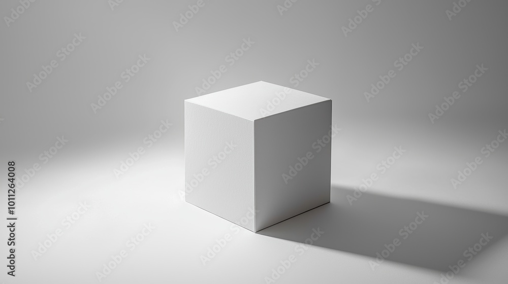 Fototapeta premium White cube on a neutral background
