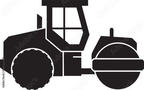 Pneumatic tyre roller Silhouettes of vector images A blank background that can be edited and replaced