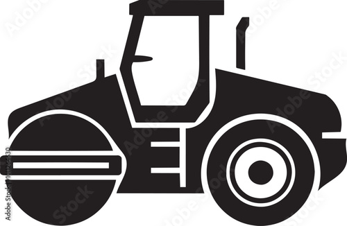 Pneumatic tyre roller Silhouettes of vector images A blank background that can be edited and replaced