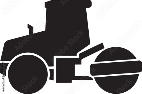Pneumatic tyre roller Silhouettes of vector images A blank background that can be edited and replaced