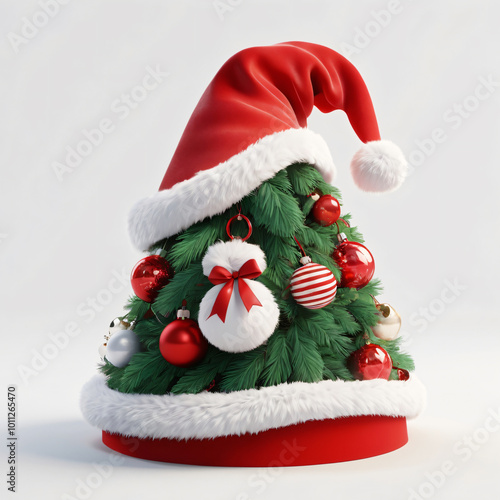 Wallpaper Mural Red Santa Claus Hats isolated on background, Christmas cards and stickers item Torontodigital.ca