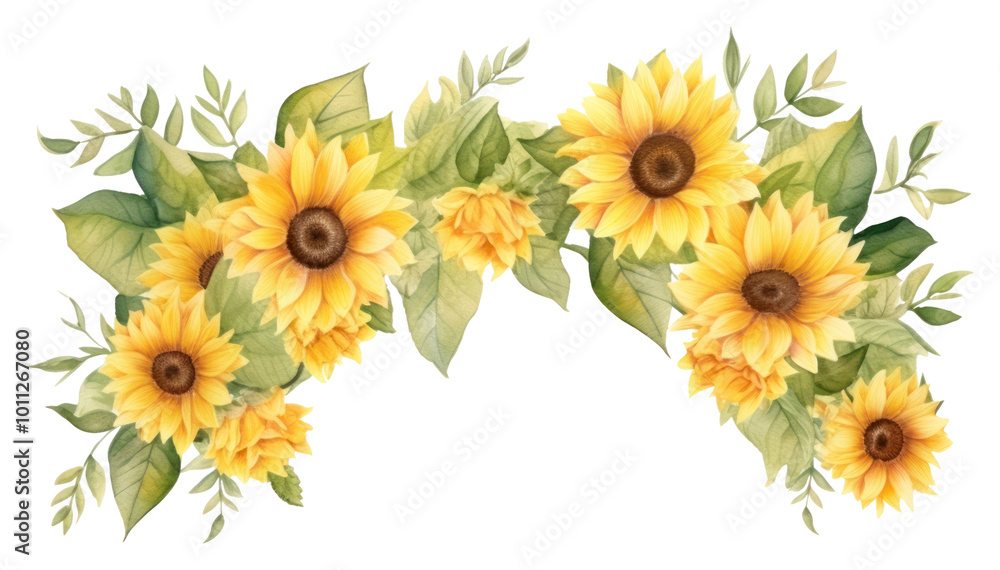 Naklejka premium PNG Sunflowers pattern nature plant.