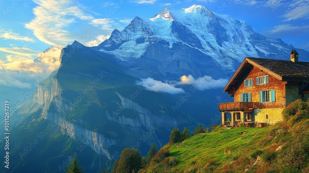 Jungfrau from Murren, Swiss Alps Jungfrau from Murren, Swiss Alps