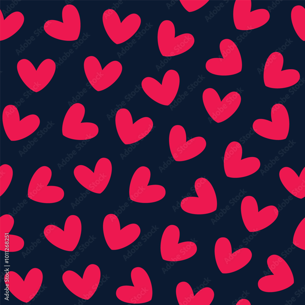 simple seamless pattern, heart repeating pattern on dark background simple seamless pattern, heart repeating pattern on dark background