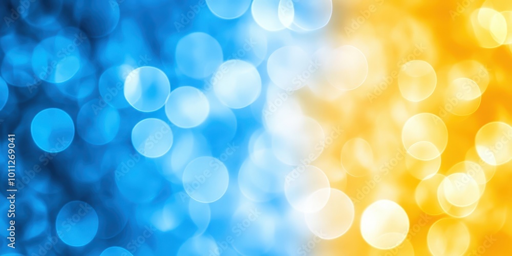 Fototapeta premium Abstract Blue and Yellow Bokeh Background
