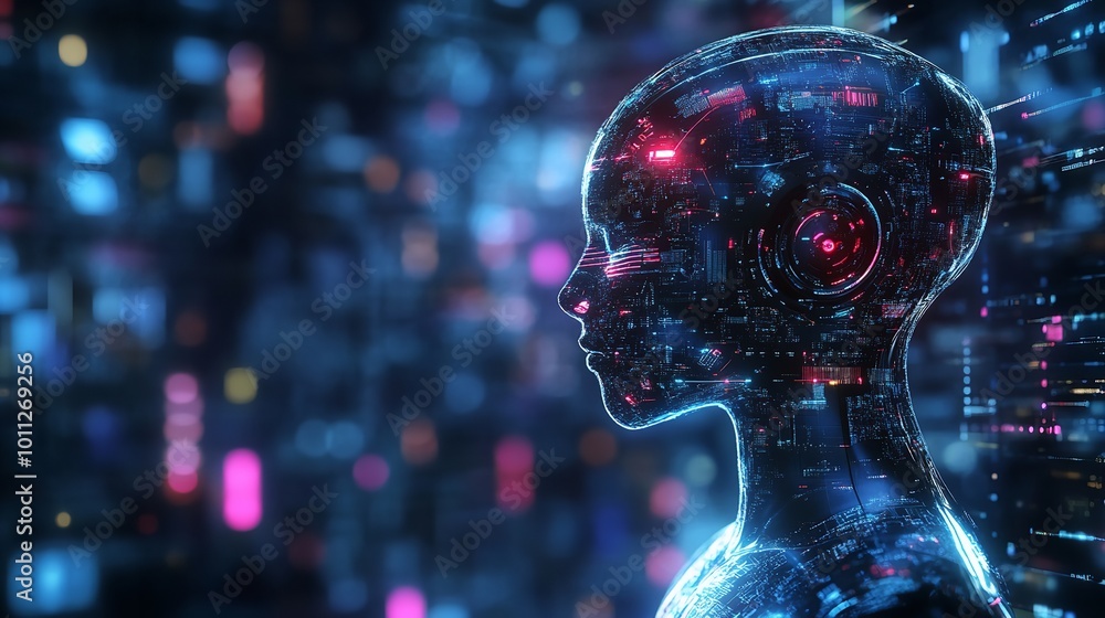 Artificial Intelligence. Technology web background. Virtual Artificial Intelligence. Technology web background. Virtual
