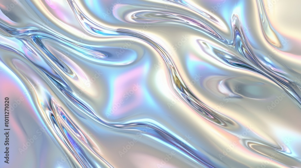 Holographic chrome gradient waves abstract background Holographic chrome gradient waves abstract background