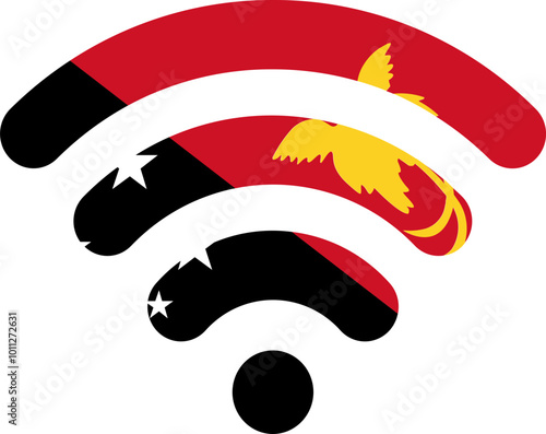 Papua New GuineaFlag On Wifi Icon photo