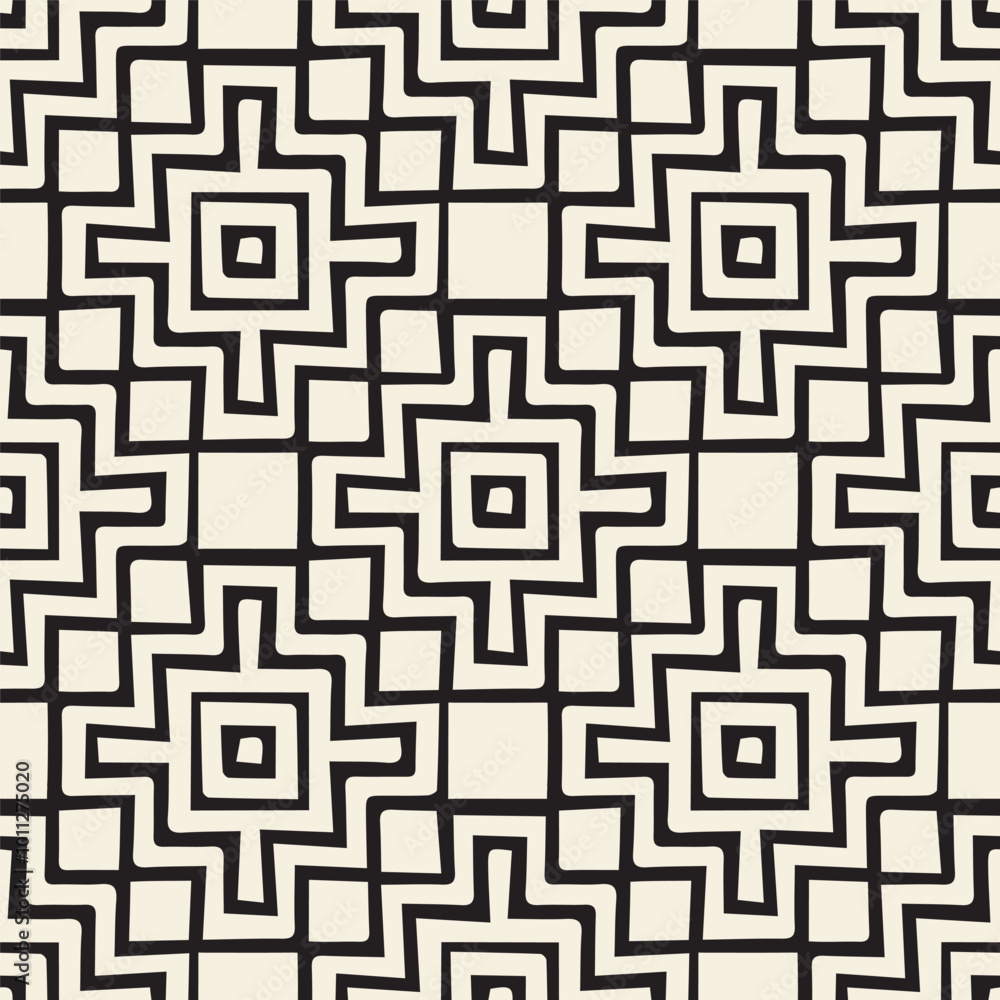 Vector seamless pattern. Modern stylish abstract texture. Repeating geometric tiles from striped elements Vector seamless pattern. Modern stylish abstract texture. Repeating geometric tiles from striped elements