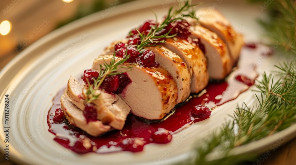 Christmas mood: turkey w/ cranberry sauce. Christmas mood: turkey w/ cranberry sauce.