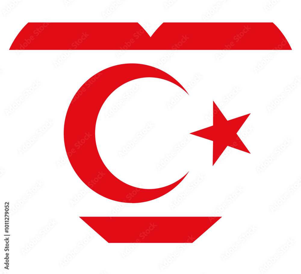 Heart icon on Northern Cyprus flag Heart icon on Northern Cyprus flag