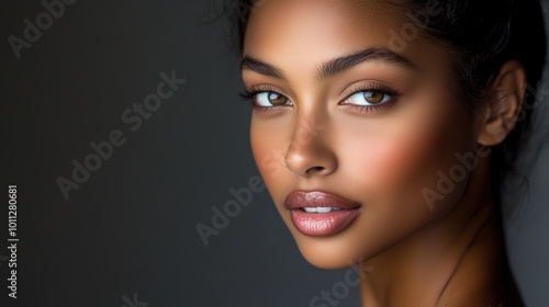 Portrait of a young woman with natural makeup