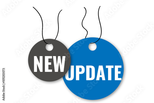 two new update tags blue and gray