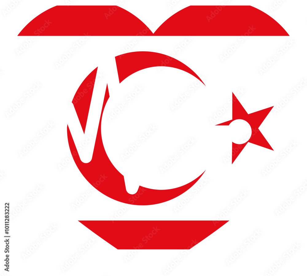 Northern Cyprus flag in heart with pulse Northern Cyprus flag in heart with pulse