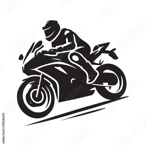 Motorcycle Rider Silhouette in Action