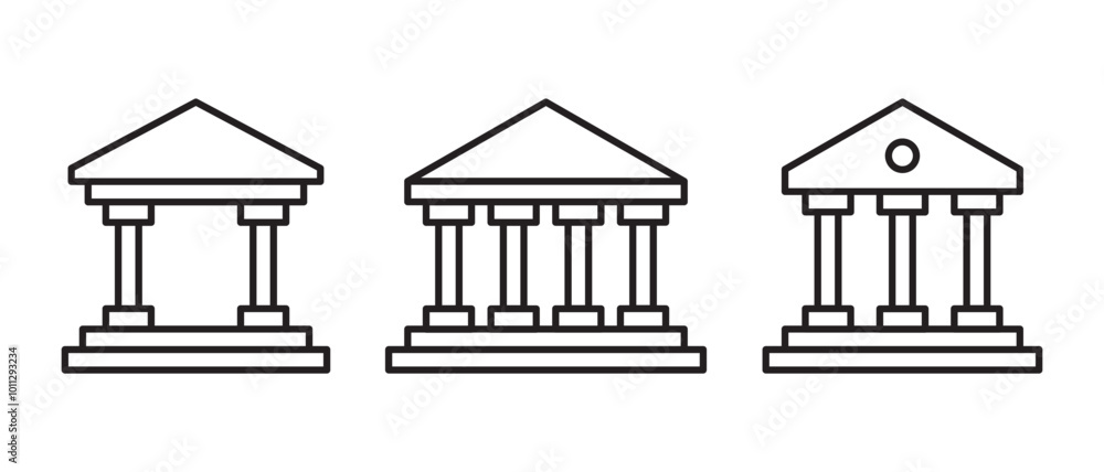 Obraz premium Museum icon vector set. Government building symbol