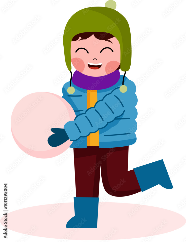 Children build snowman in winter. Cute happy friends play outdoor in Christmas winter season. Happy kids on winter holiday. Kids playing in the snow and building snowman on winter holiday. Children build snowman in winter. Cute happy friends play outdoor in Christmas winter season. Happy kids on winter holiday. Kids playing in the snow and building snowman on winter holiday.